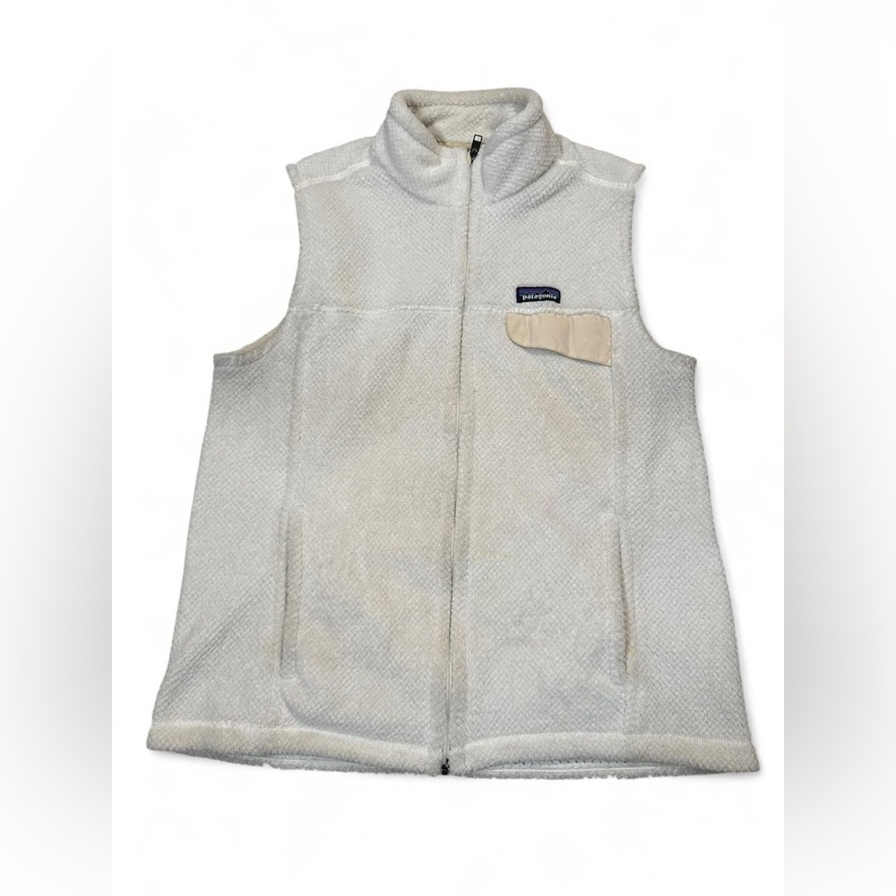 Patagonia Women’s White Cream‎ Snap-T Fleece Vest Size XL